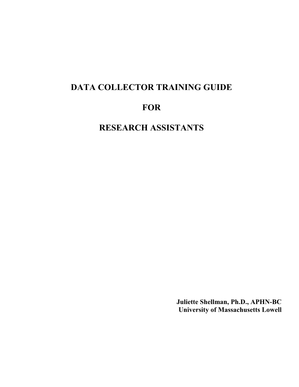 Data Collector Training Guide
