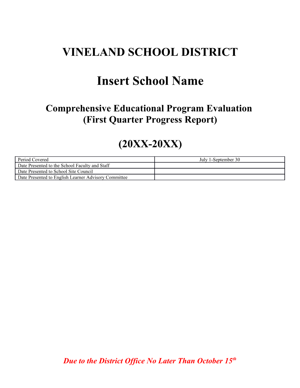 Comprehensive Educational Program Evaluation