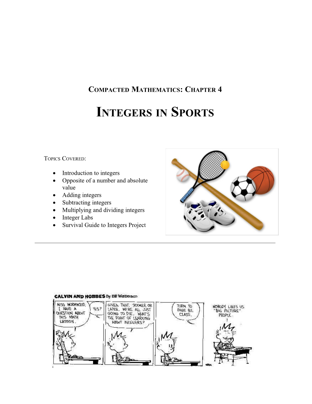 Compacted Mathematics: Chapter 4