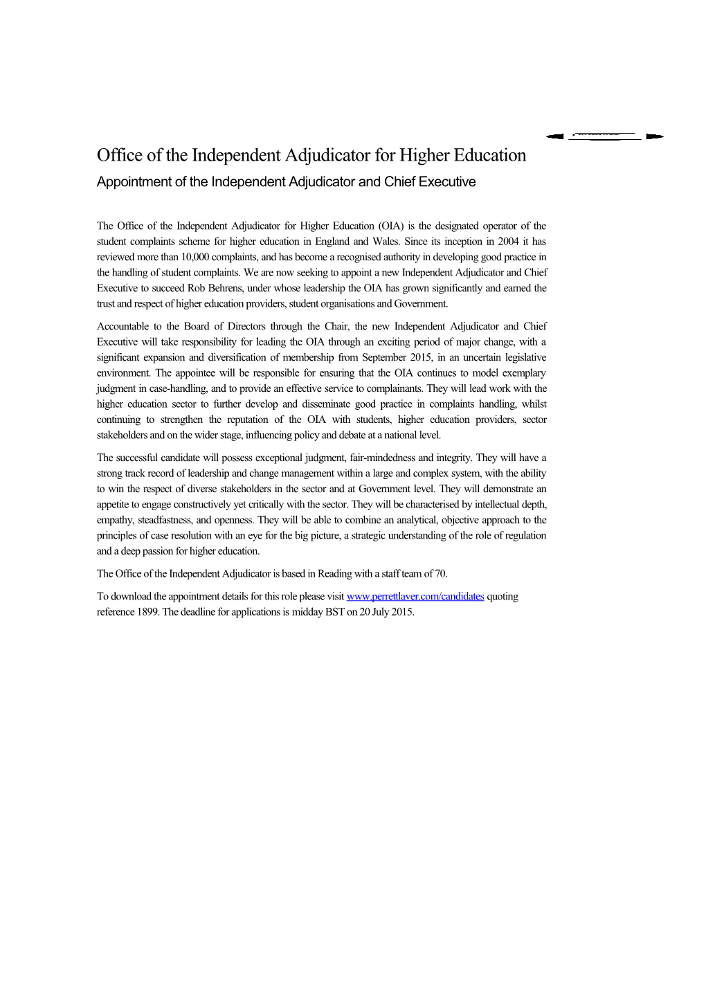 Office of the Independent Adjudicator for Higher Education