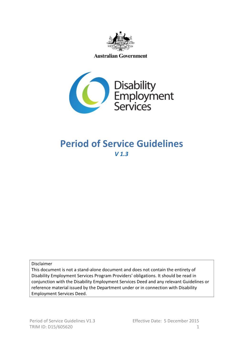 Period of Service Guidelines