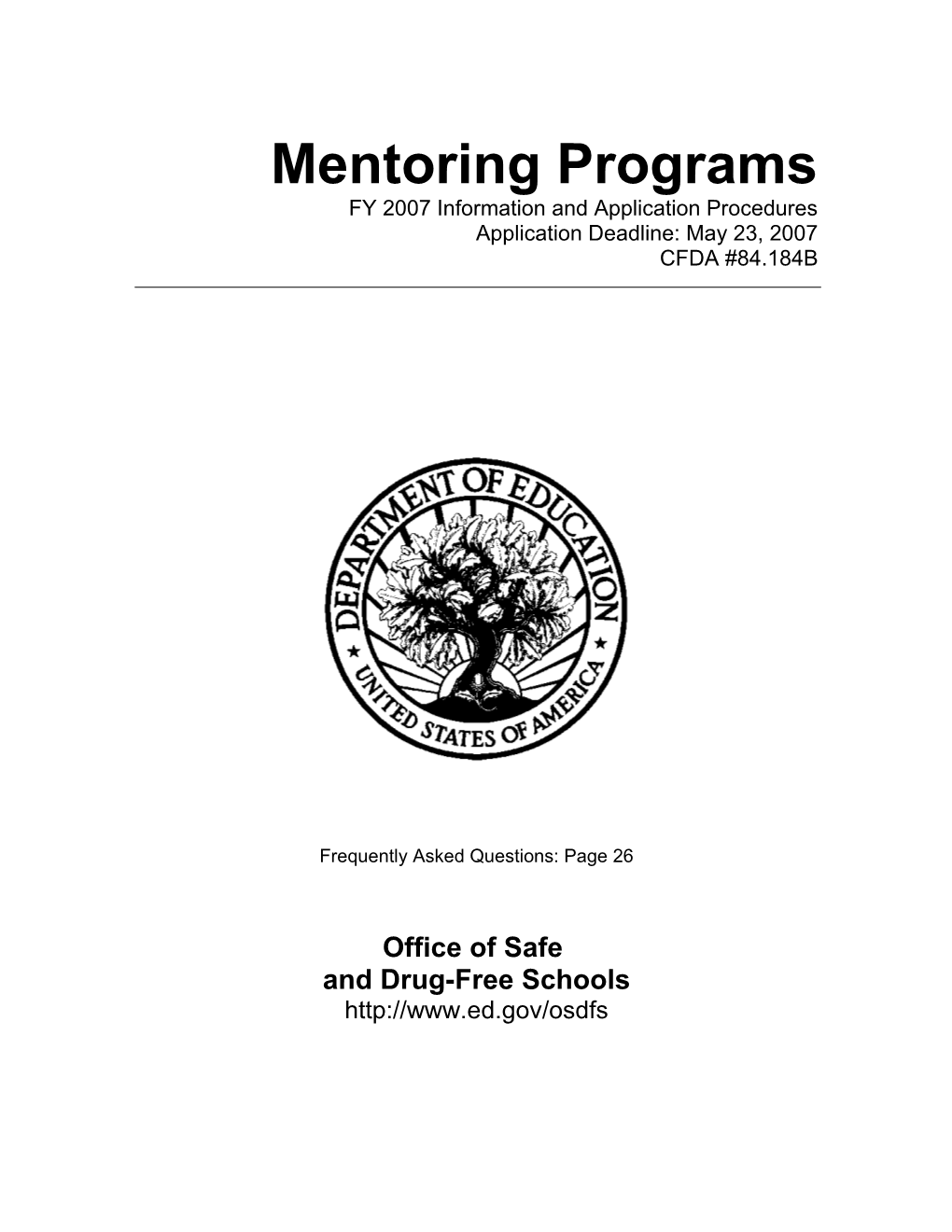 Mentoring Programs Grant Application (MS WORD)