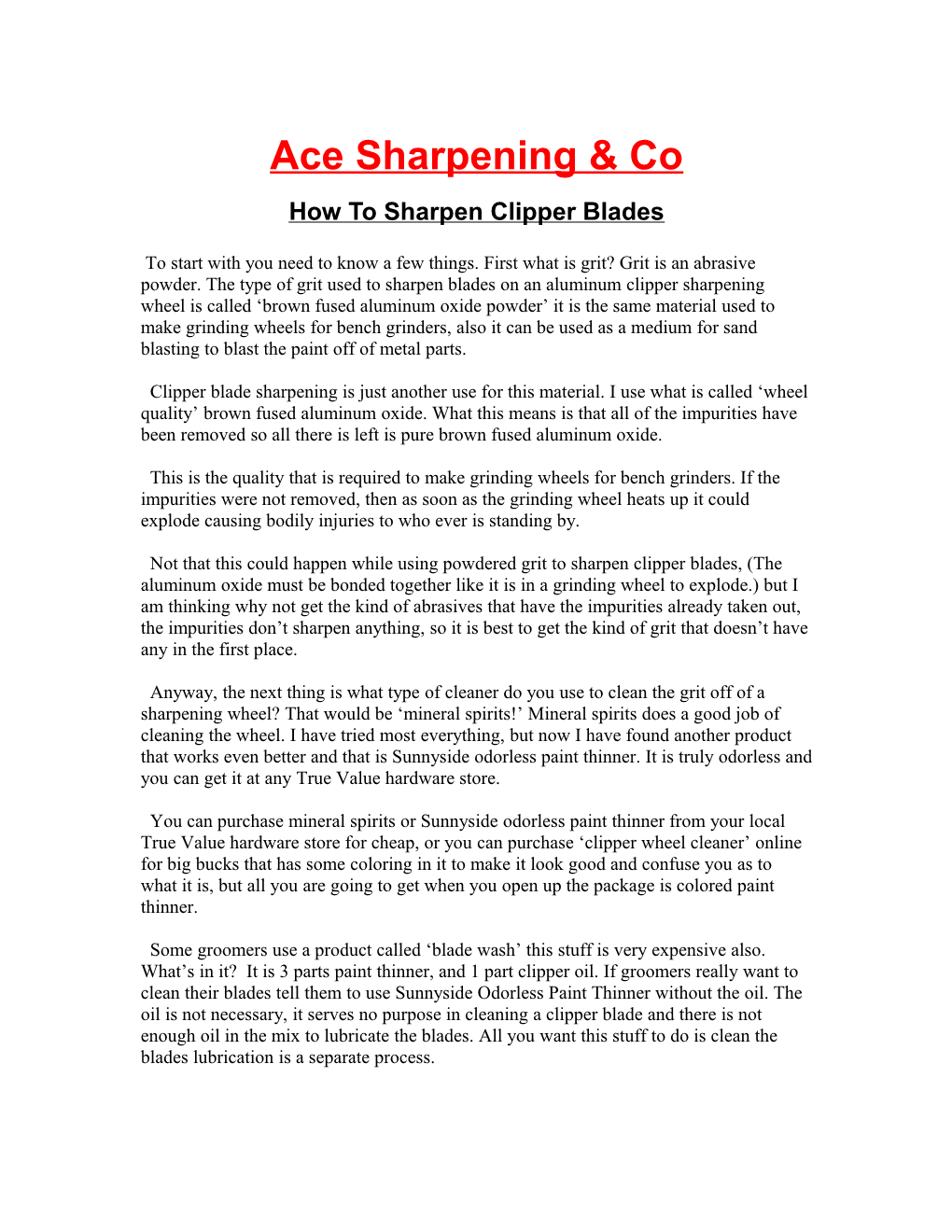 Ace Sharpening & Co