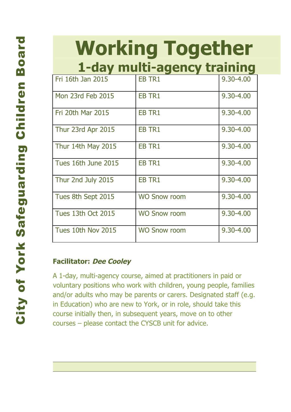 1-Day Multi-Agency Training