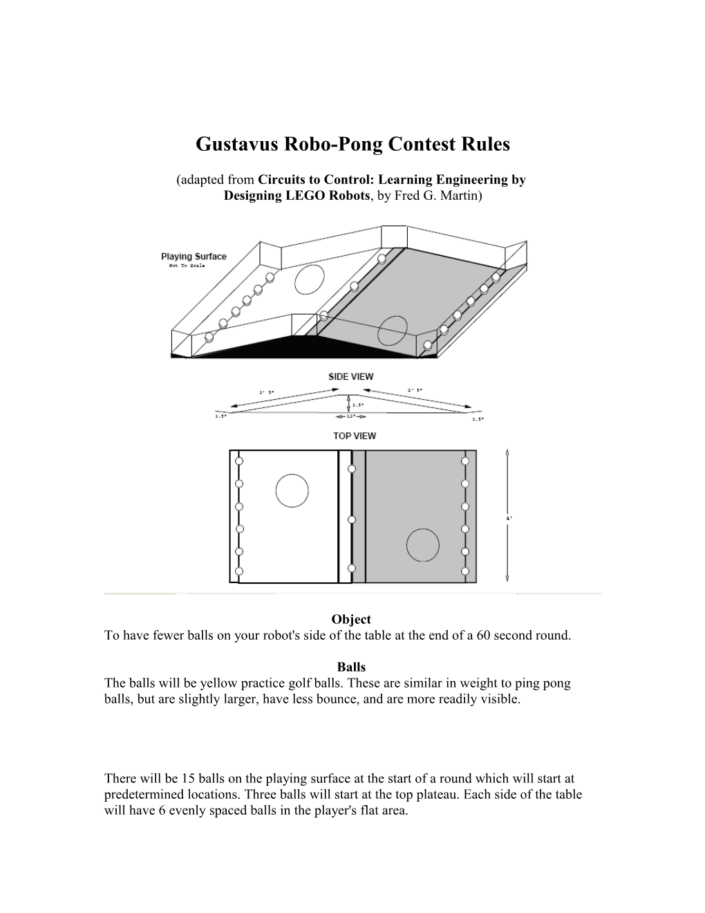 Gustavus Robo-Pong Contest Rules