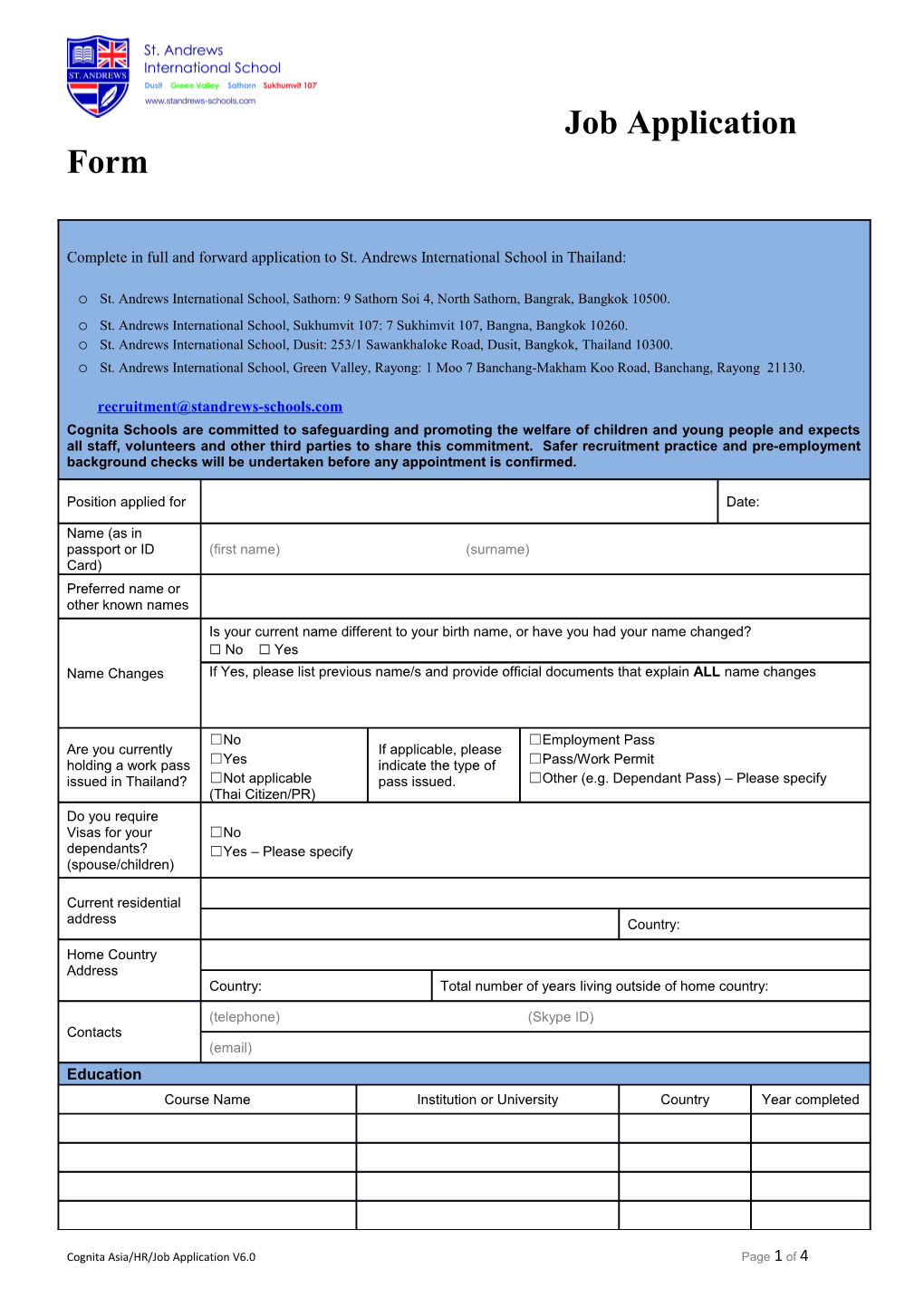 Resource Requisition Form