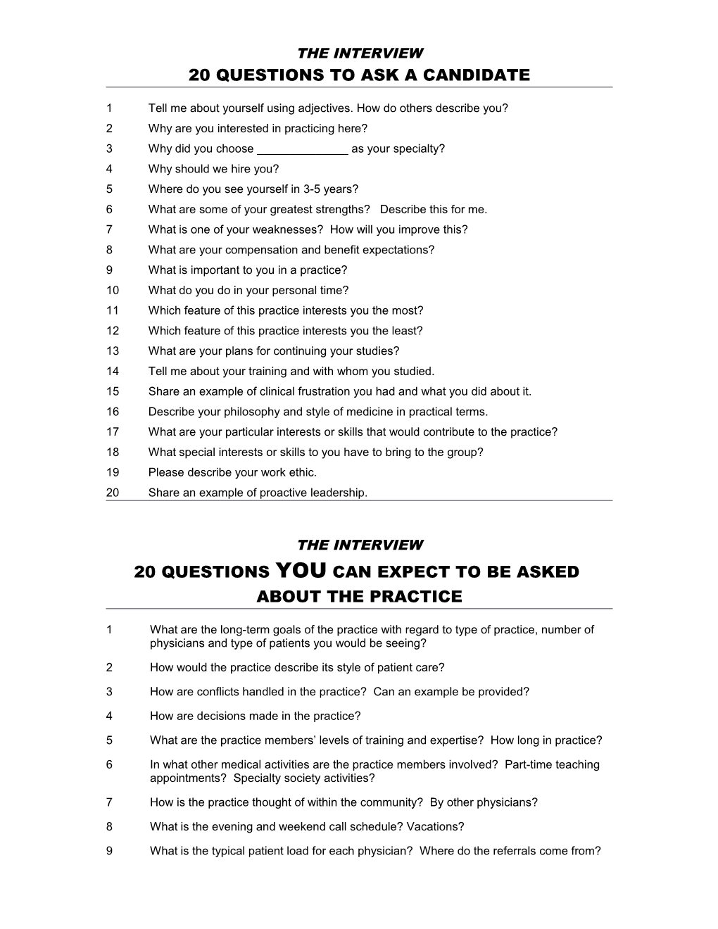 20 Questions to Ask a Candidate