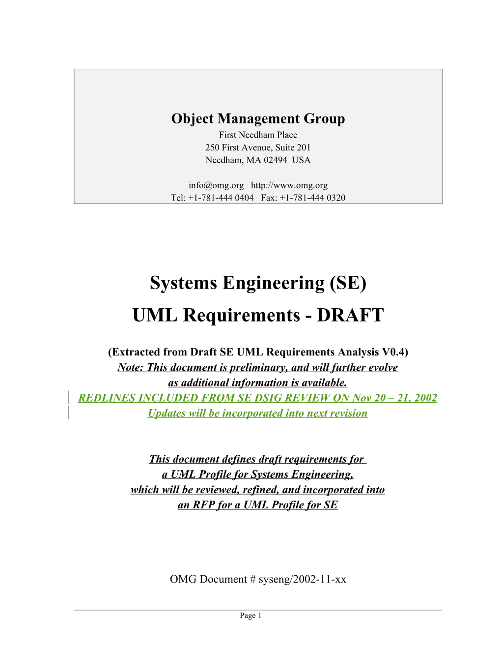 Requirements Analysis for Systems Engineeringversion 0.4