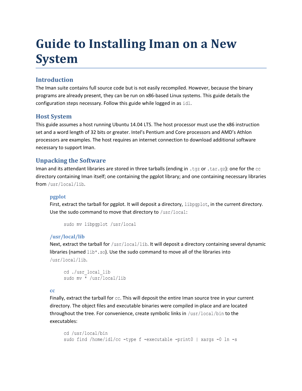 Guide to Installing Iman on a New System