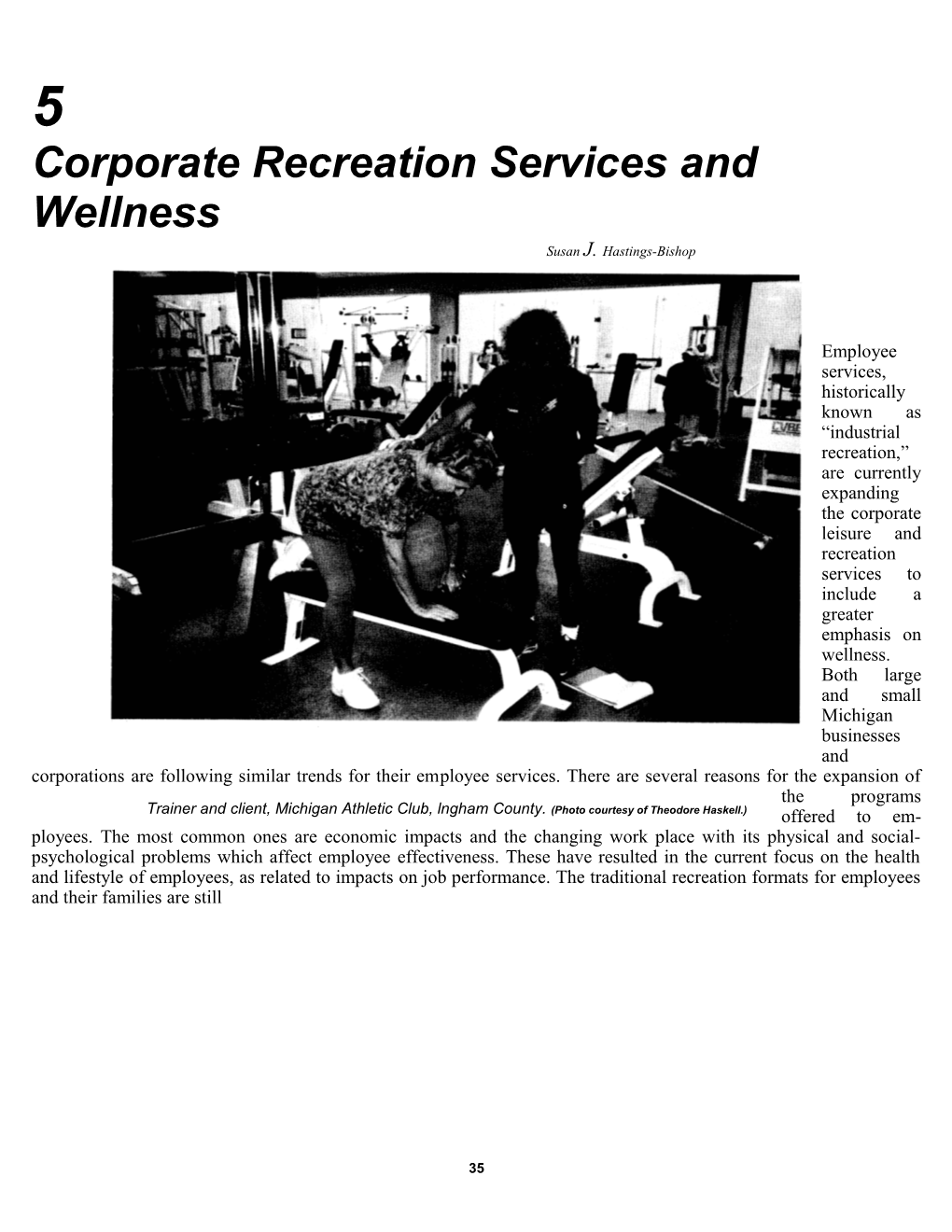 Corporate Recreation Services and Wellness