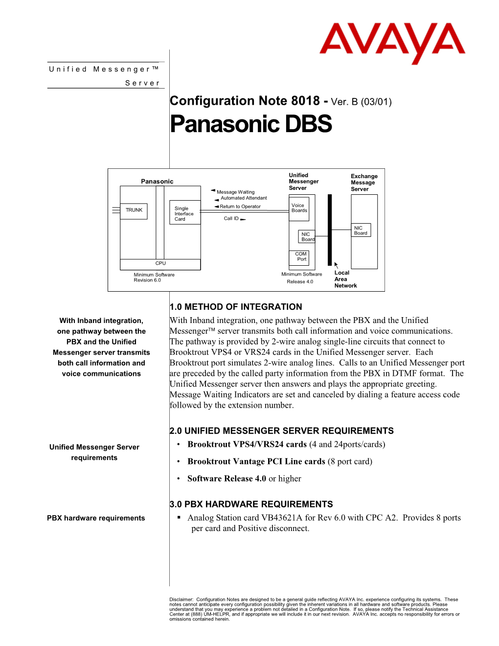 Configuration Note 8018 - Ver. B (03/01)