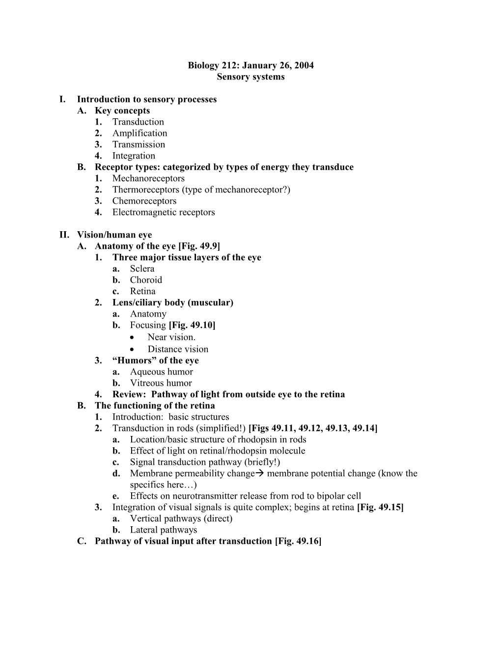 Sensory Systems