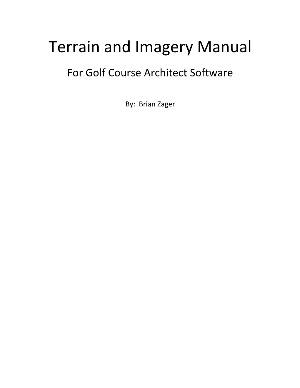 Terrain and Imagery Manual
