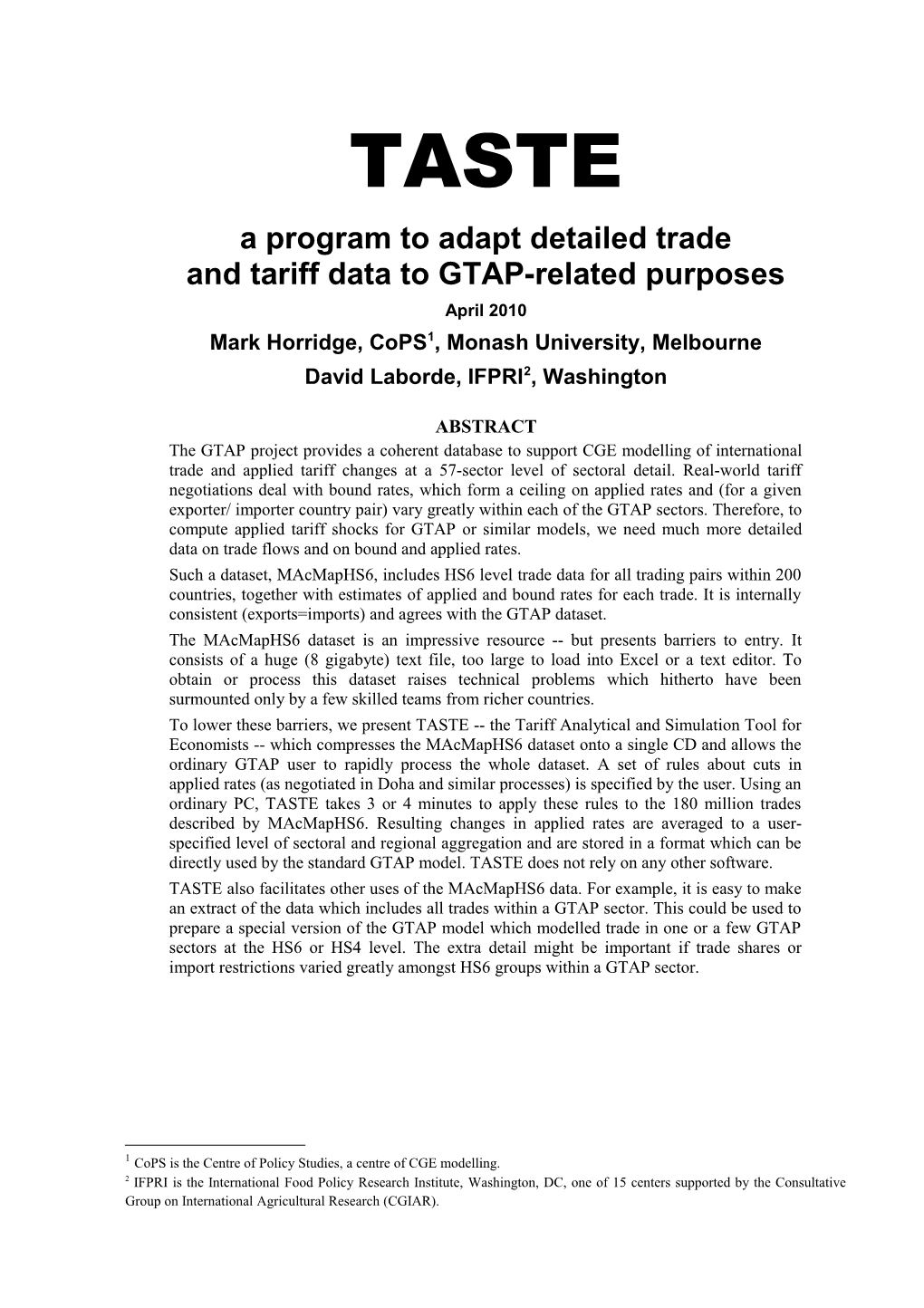 A Program to Adapt Detailed Trade and Tariff Data to GTAP-Related Purposes