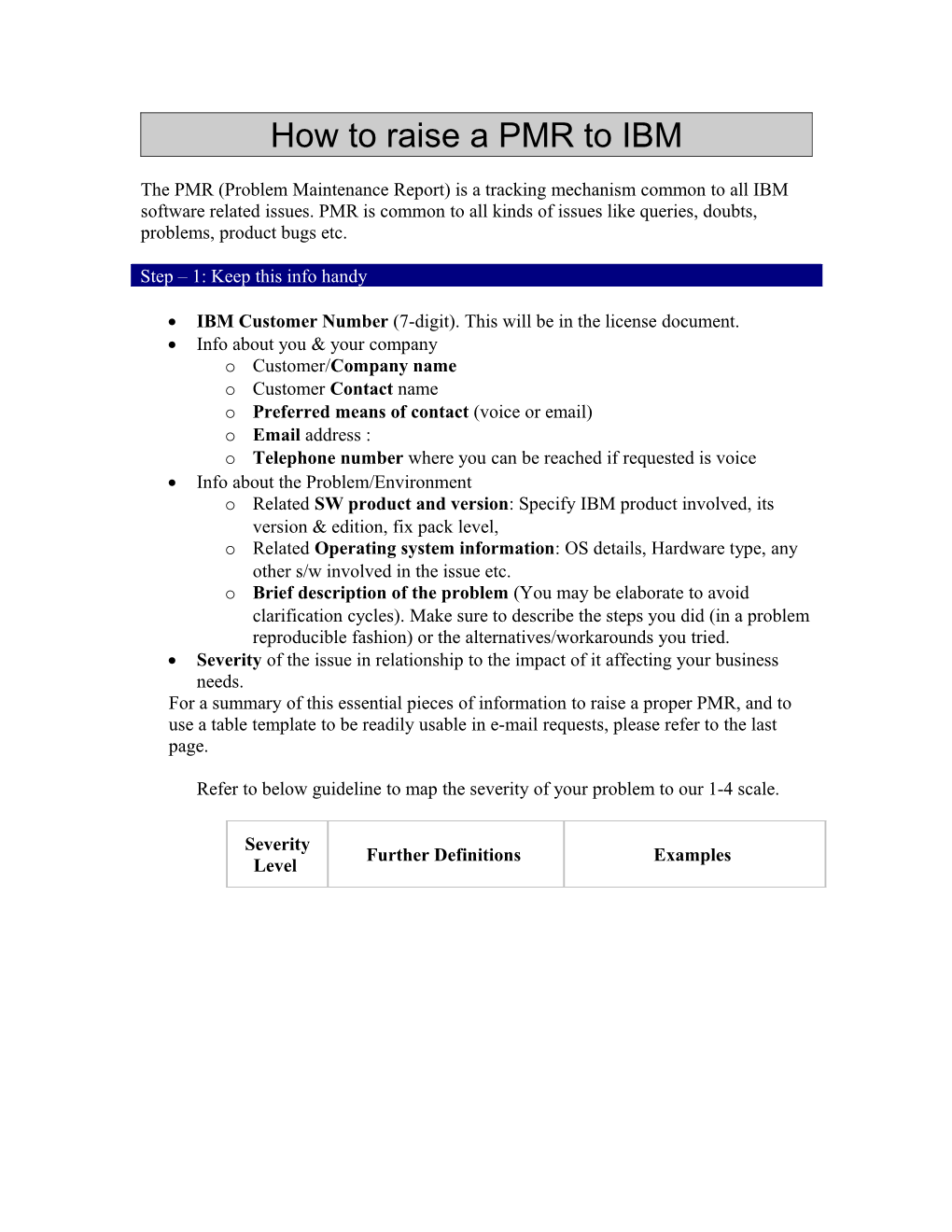 How to Raise a PMR to IBM