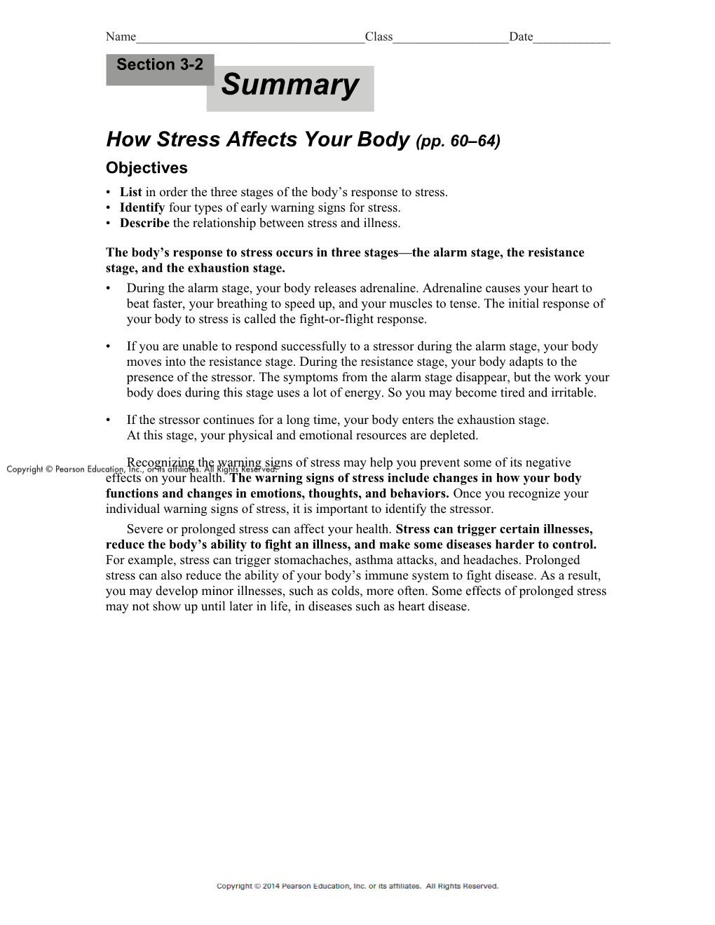List in Order the Three Stages of the Body S Response to Stress