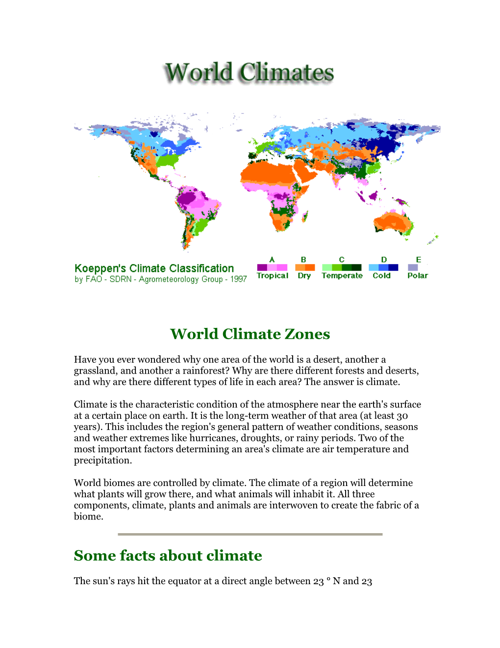 World Climate Zones