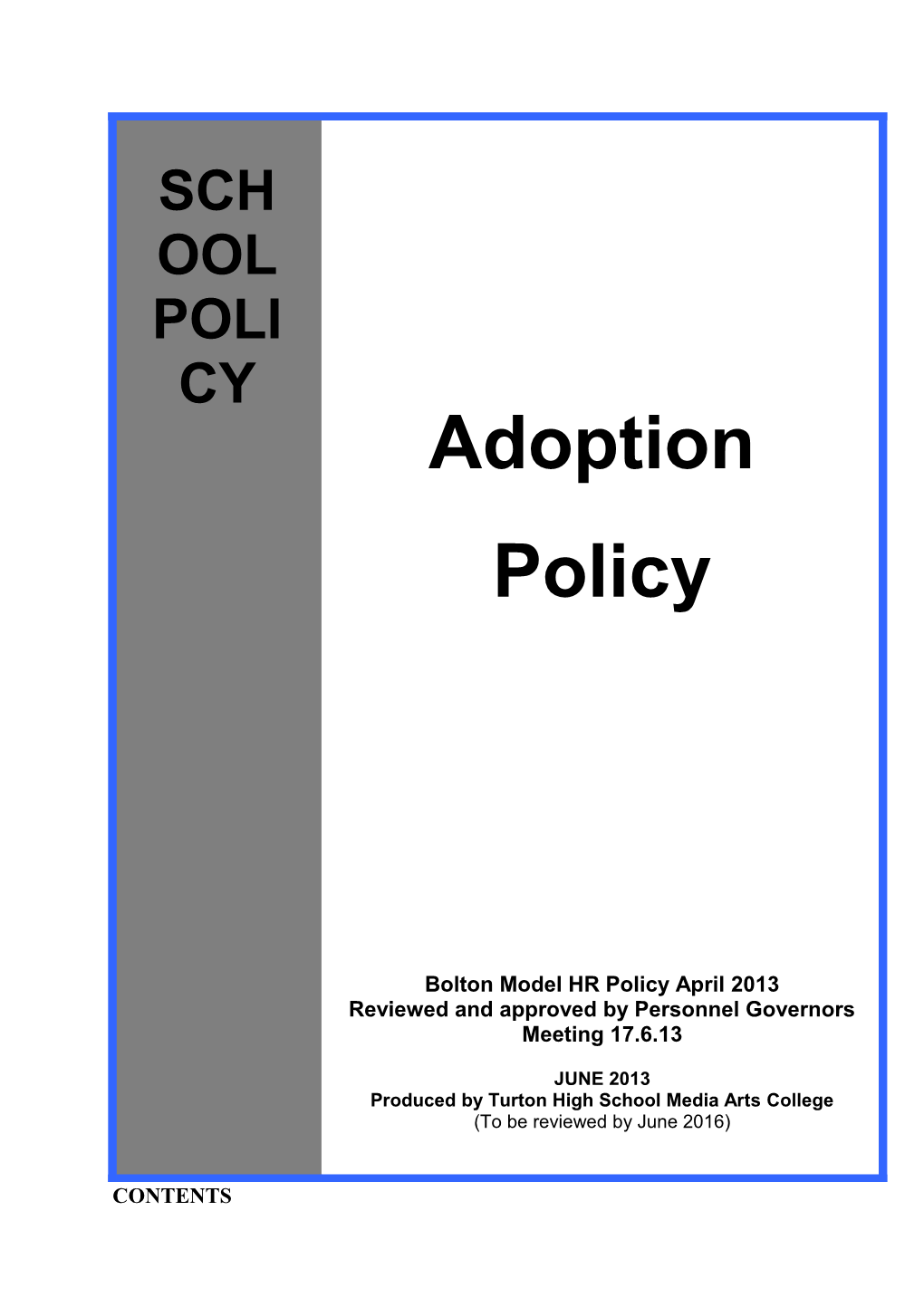Adoption Policy (School Model)
