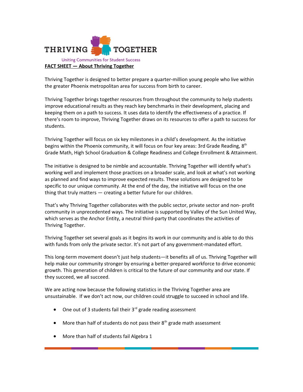 FACT SHEET About Thriving Together