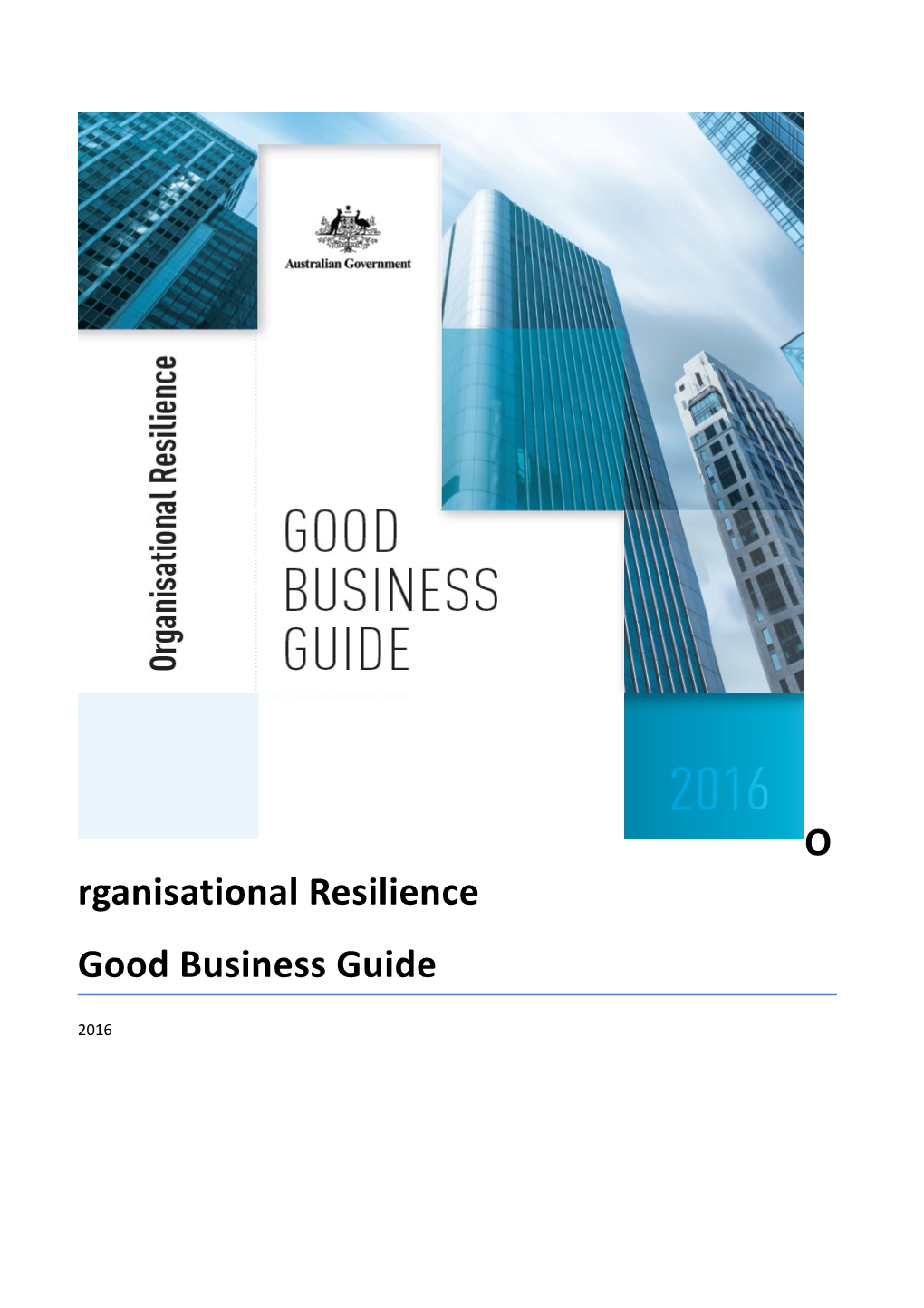 Organisational Resilience Good Business Guide