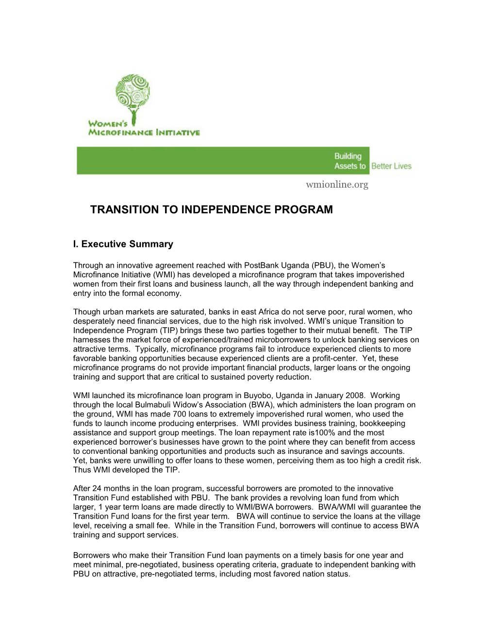Transition to Independence Program