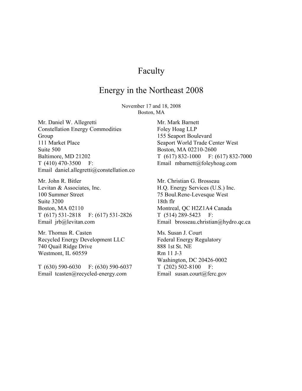 Constellation Energy Commodities Foley Hoag LLP