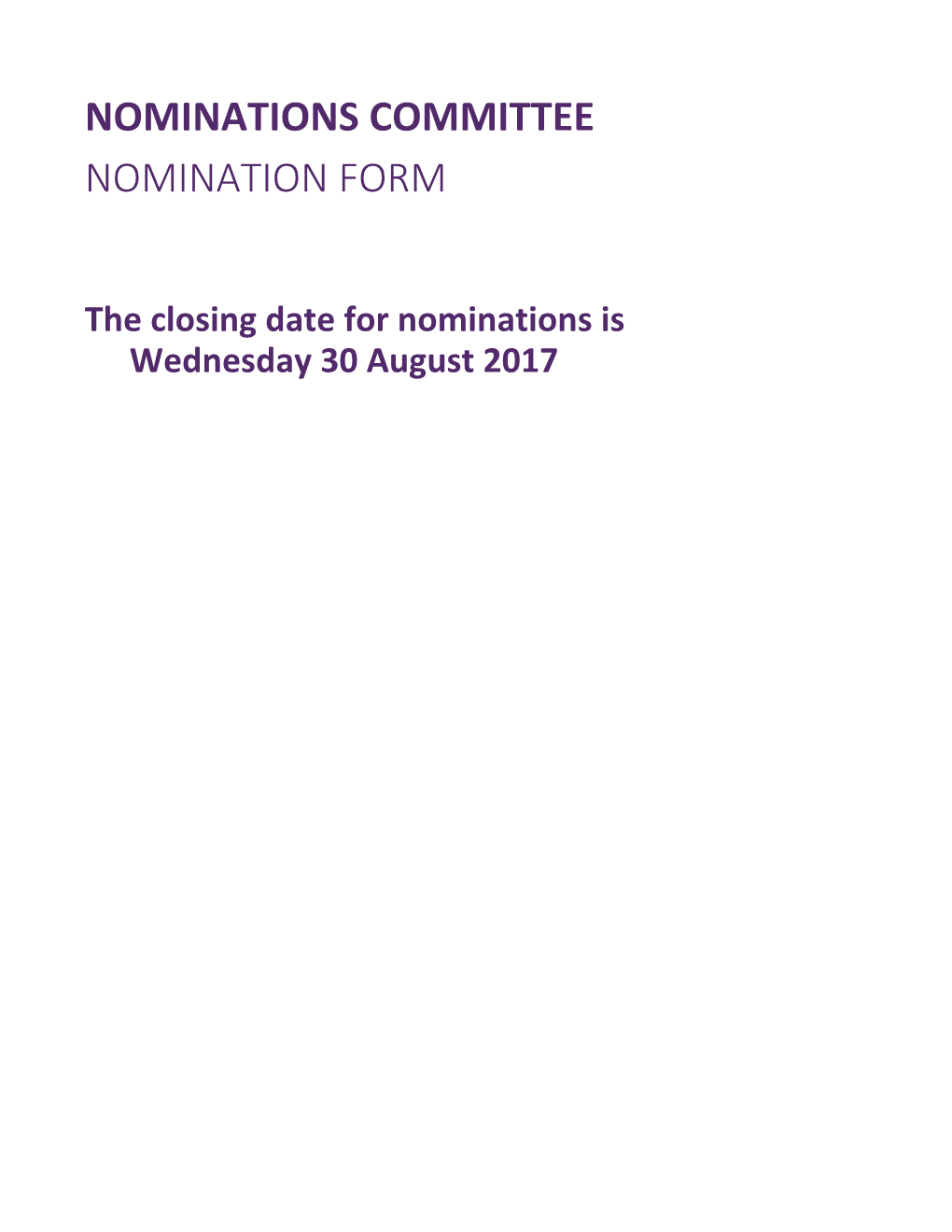 Nominations Committee