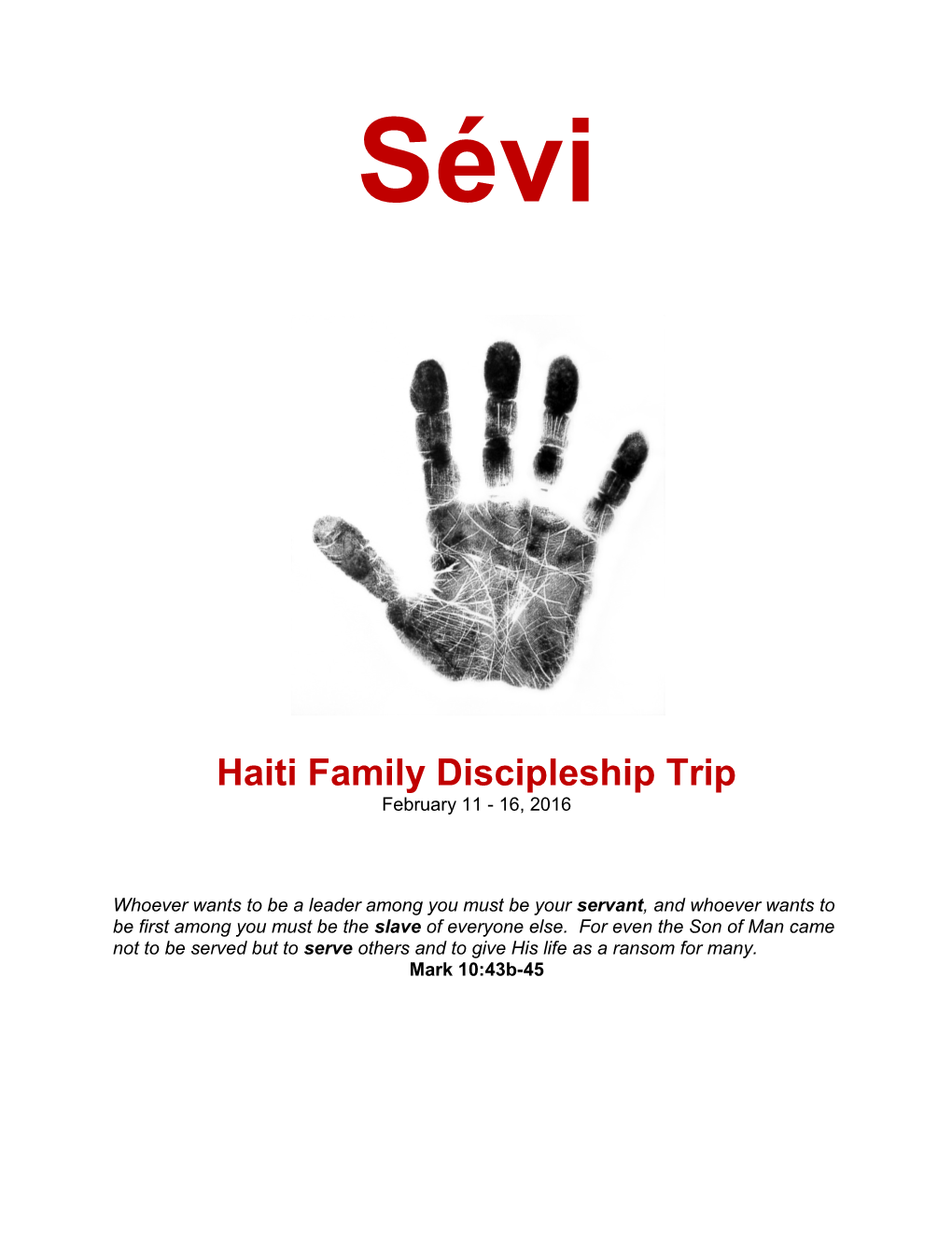 Haiti Family Discipleship Trip