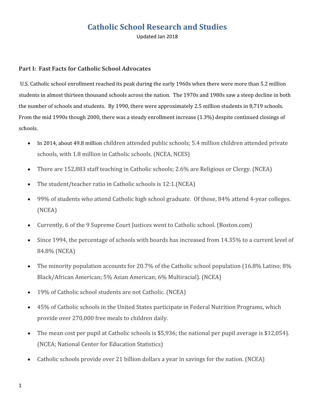 Catholic Schoolresearch and Studies