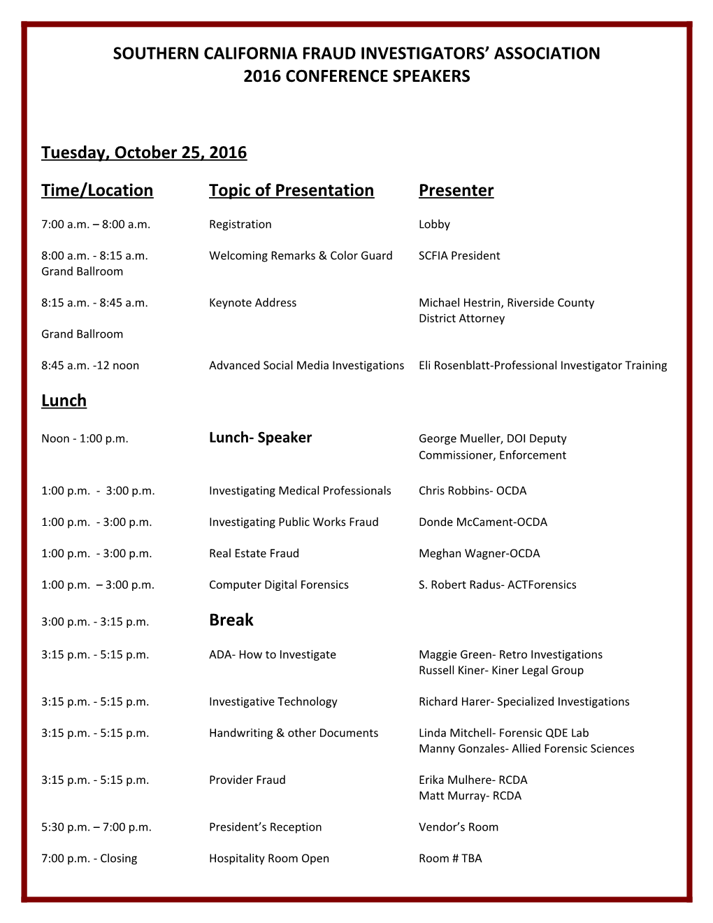 Conference Schedule with Rooms (1412683)