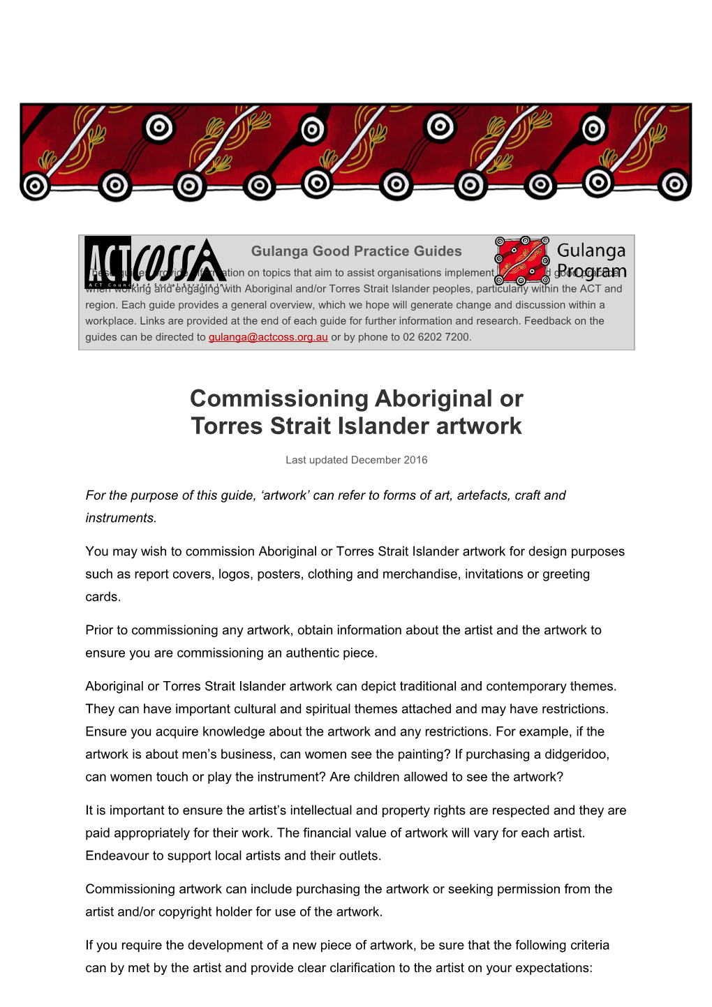 Commissioning Aboriginal Or Torres Strait Islander Artwork