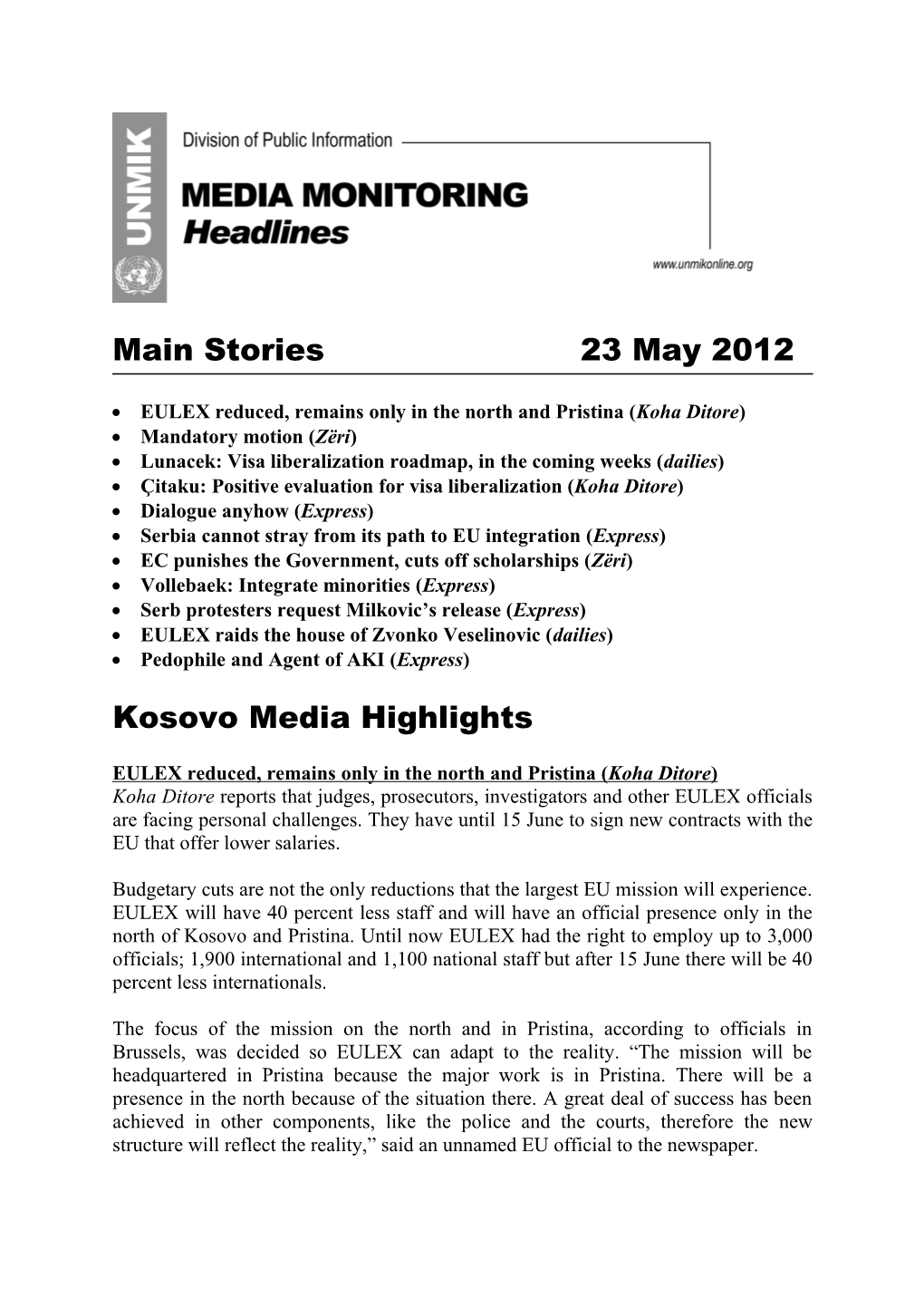 Main Stories 23 May2012