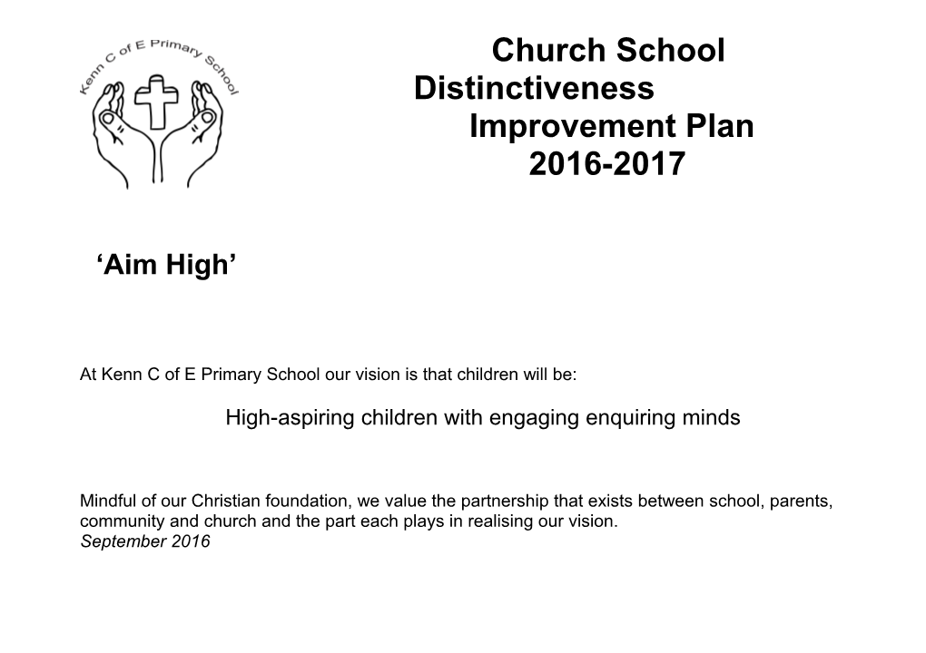 Improvement Aim: to Continue to Develop Teaching and Learning Across the School