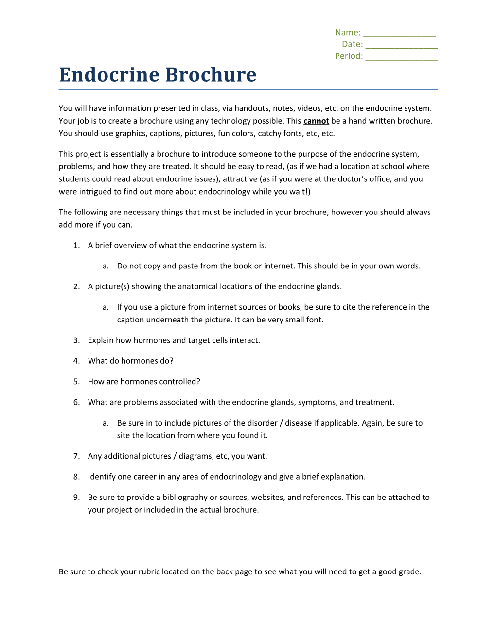 Endocrine Brochure