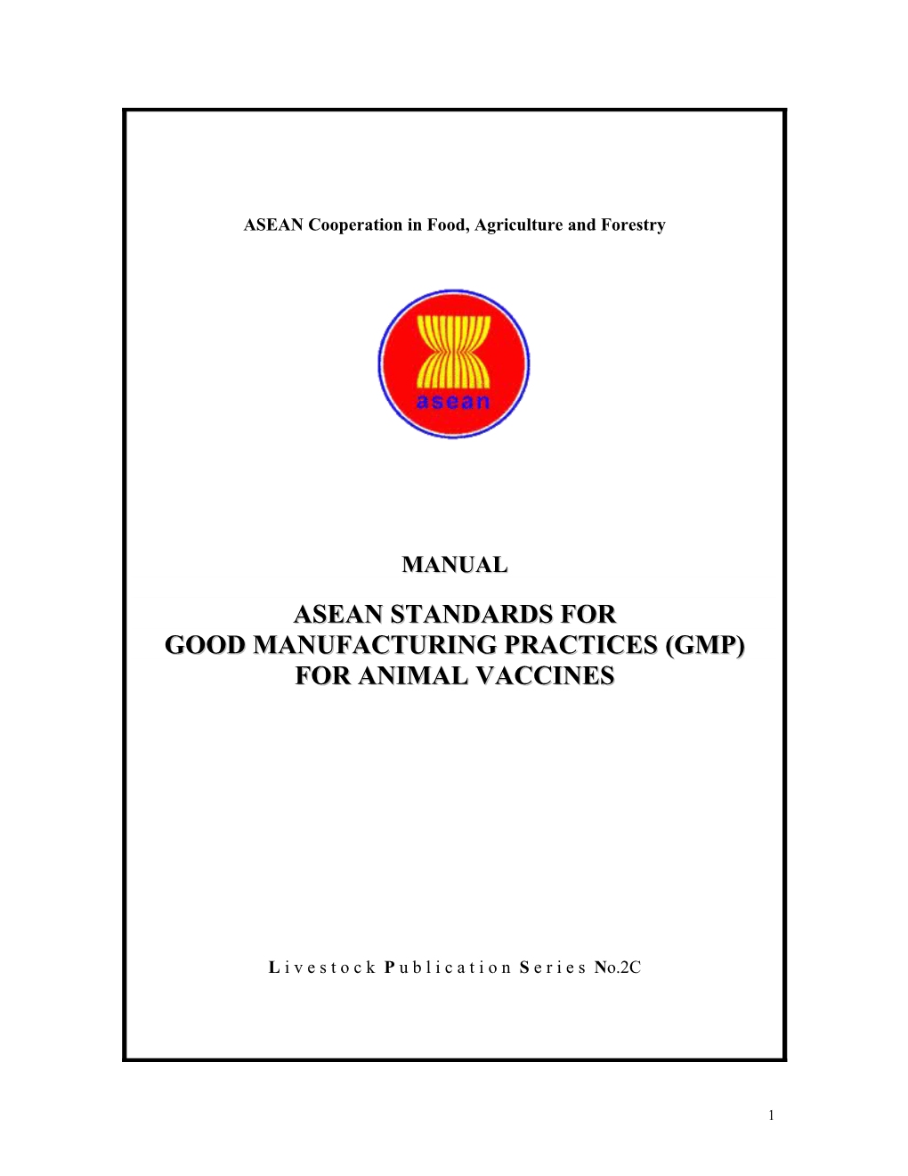 Manual of Asean Standards For