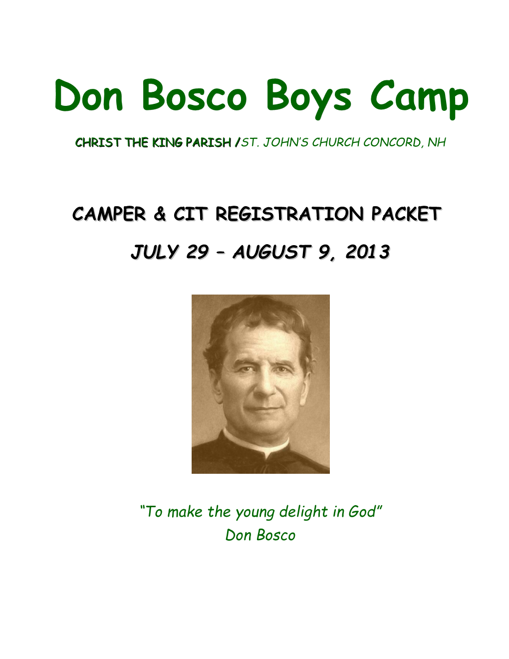Don Bosco Boys Camp