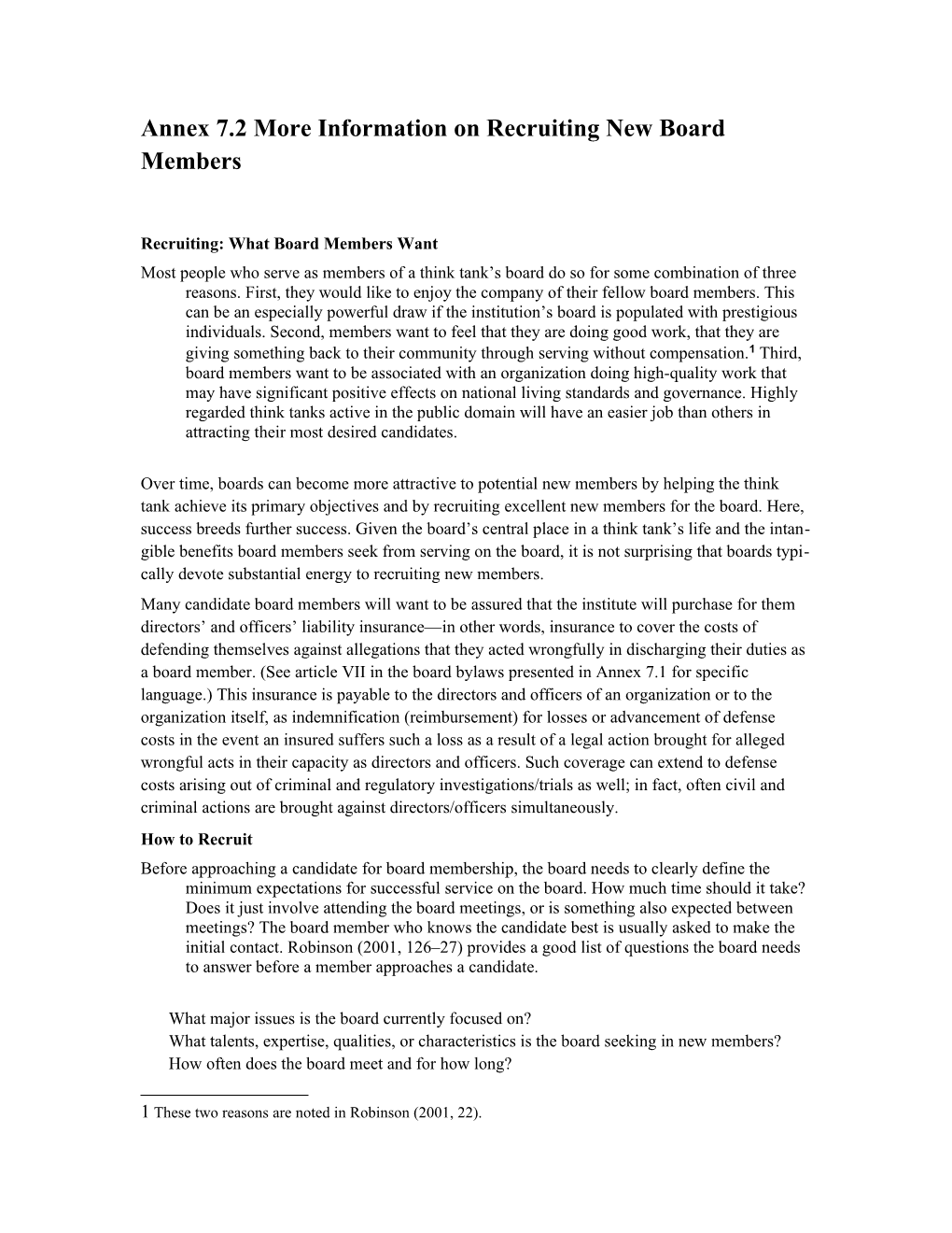 Annex 7.2 More Information on Recruiting New Board Members