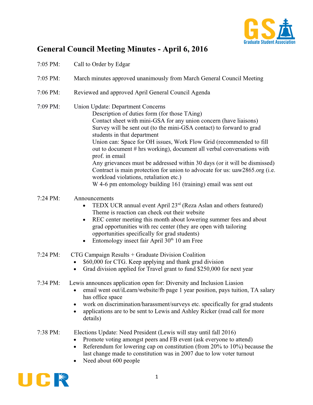 General Council Meetingminutes - April6, 2016