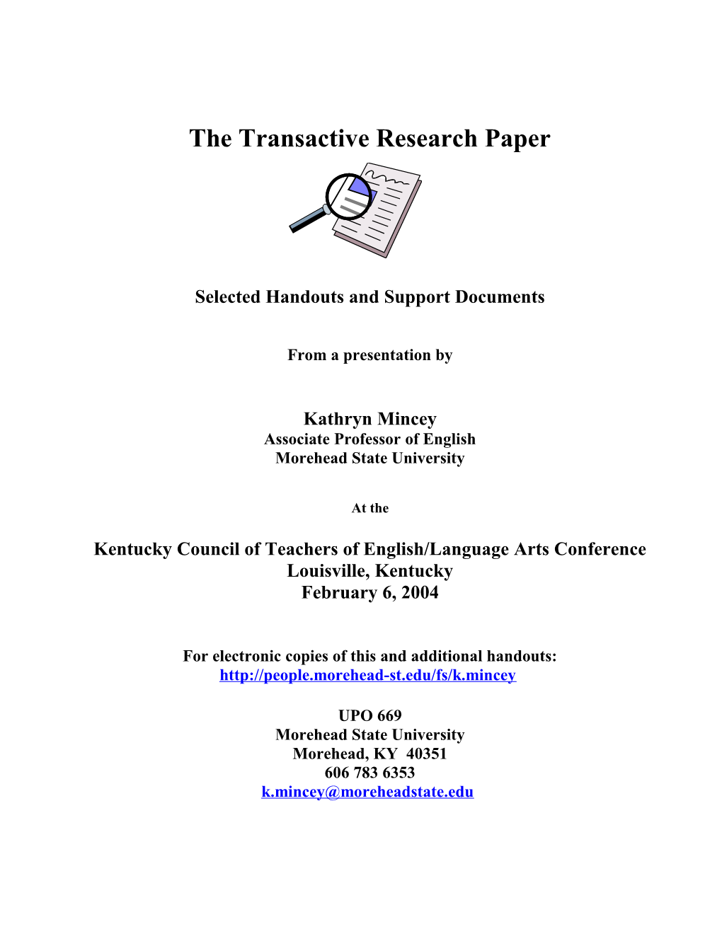 The Transactive Research Paper