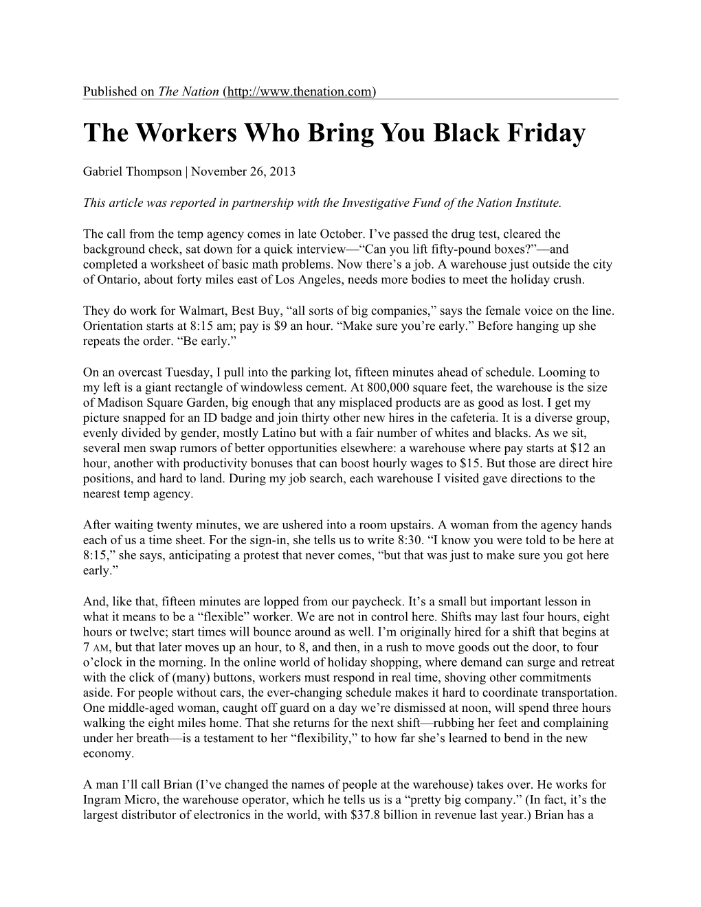 The Workers Who Bring You Black Friday