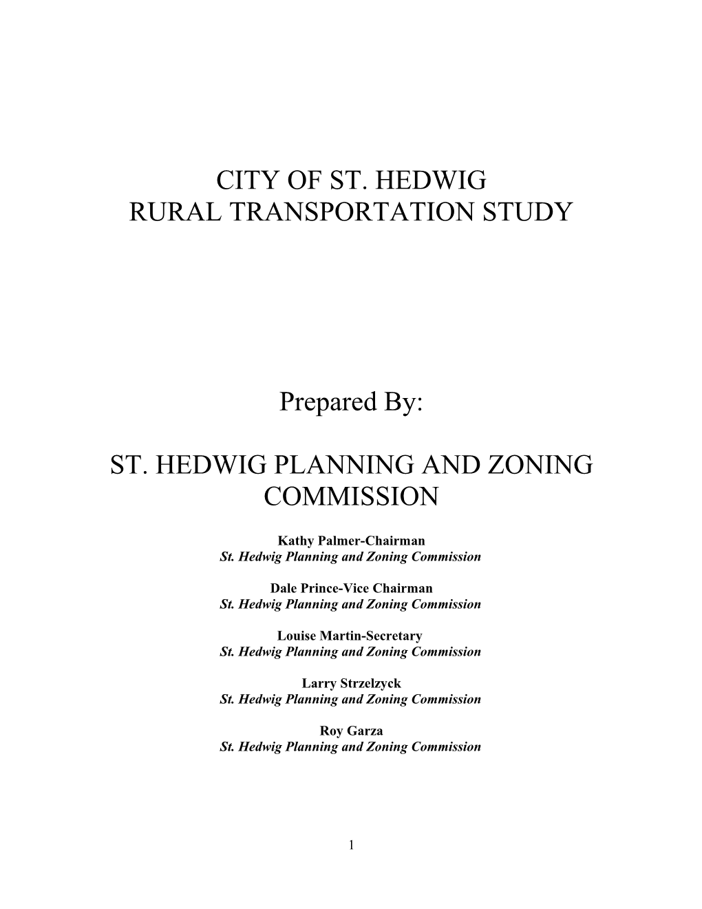 St. Hedwig Planning and Zoning Commission