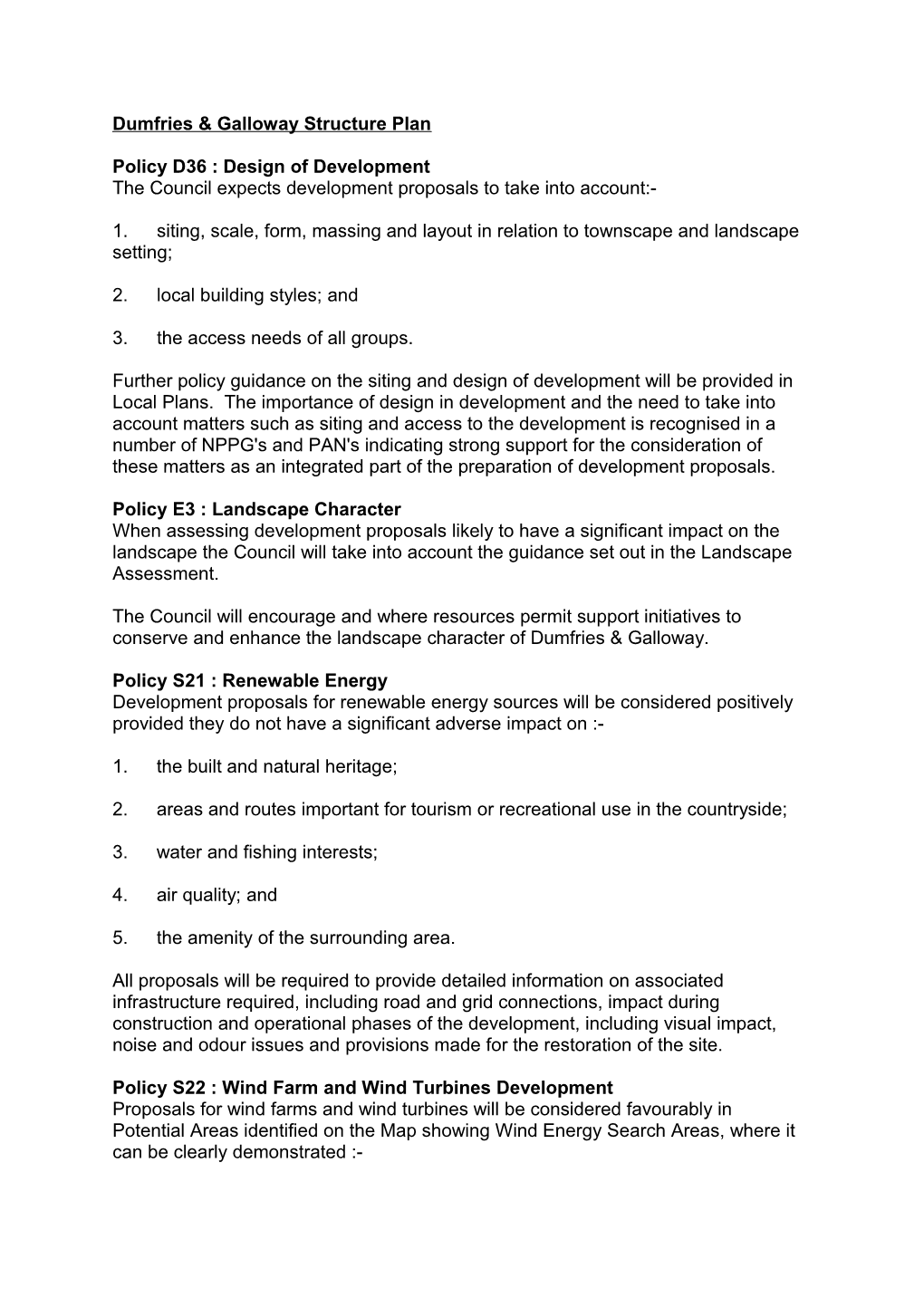 Dumfries & Galloway Structure Plan