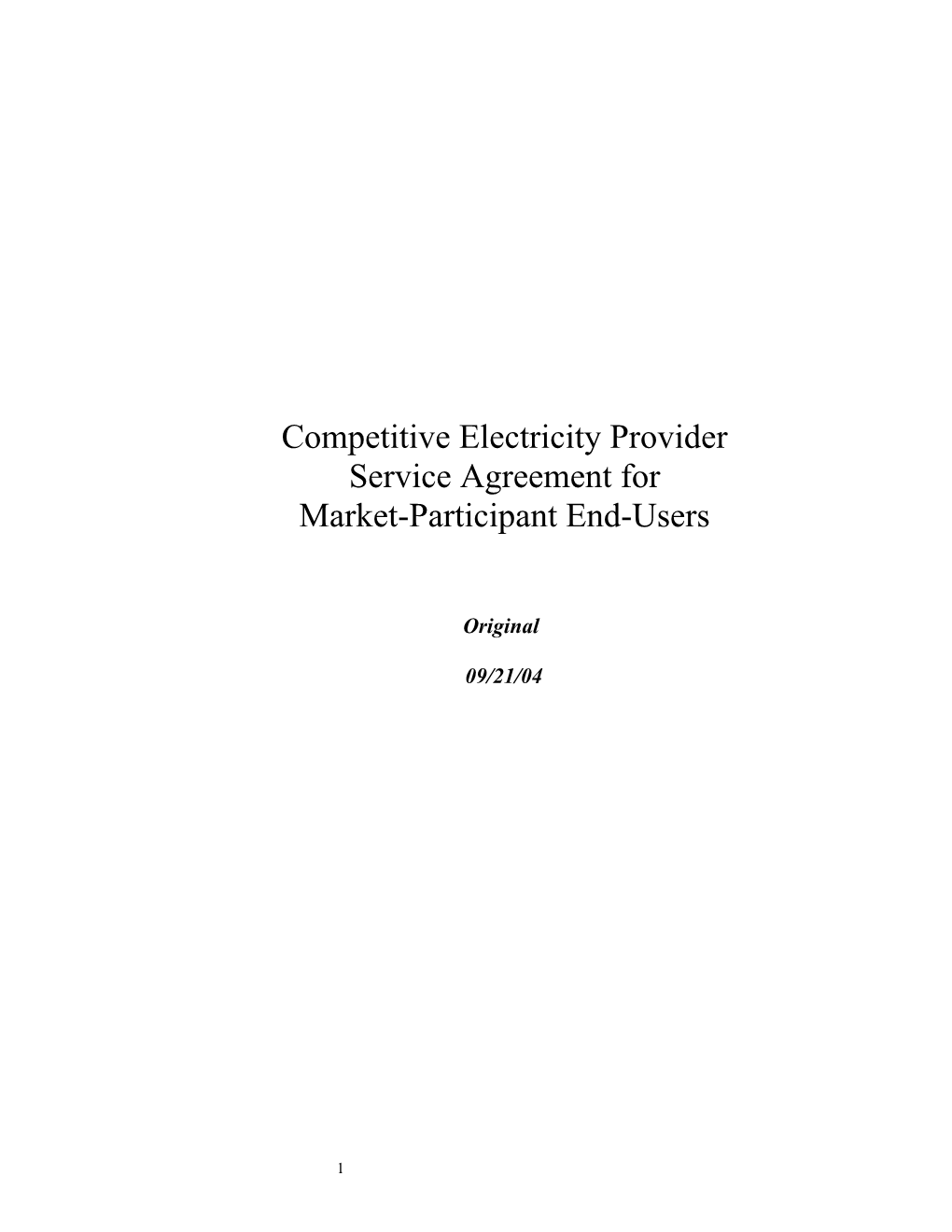 Competitive Electricity Provider