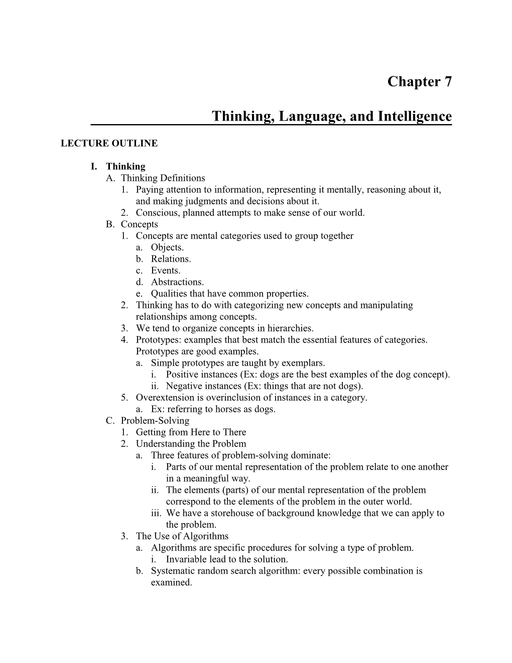 Chapter 7: Thinking, Language & Intelligence Page 1