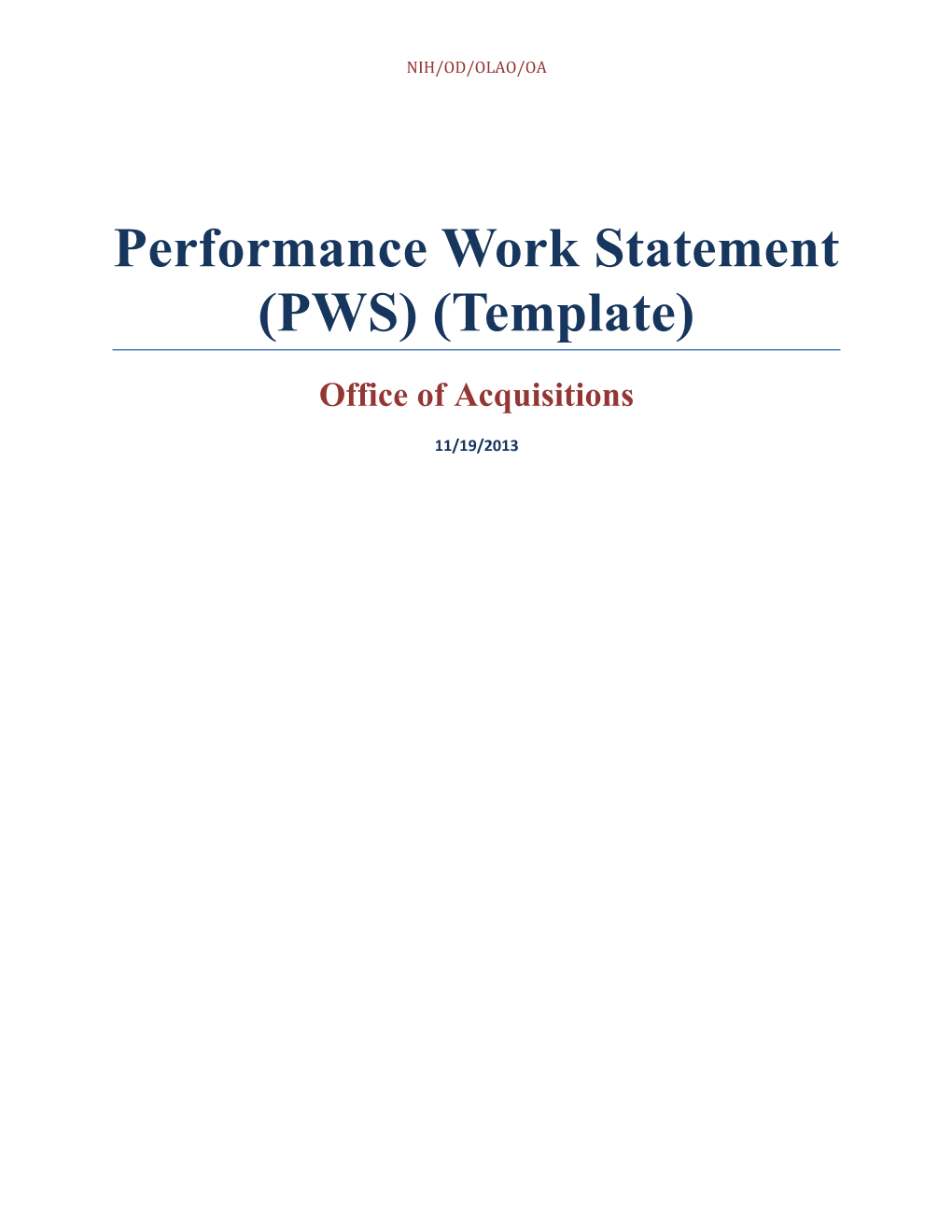 Statement of Work (Template)