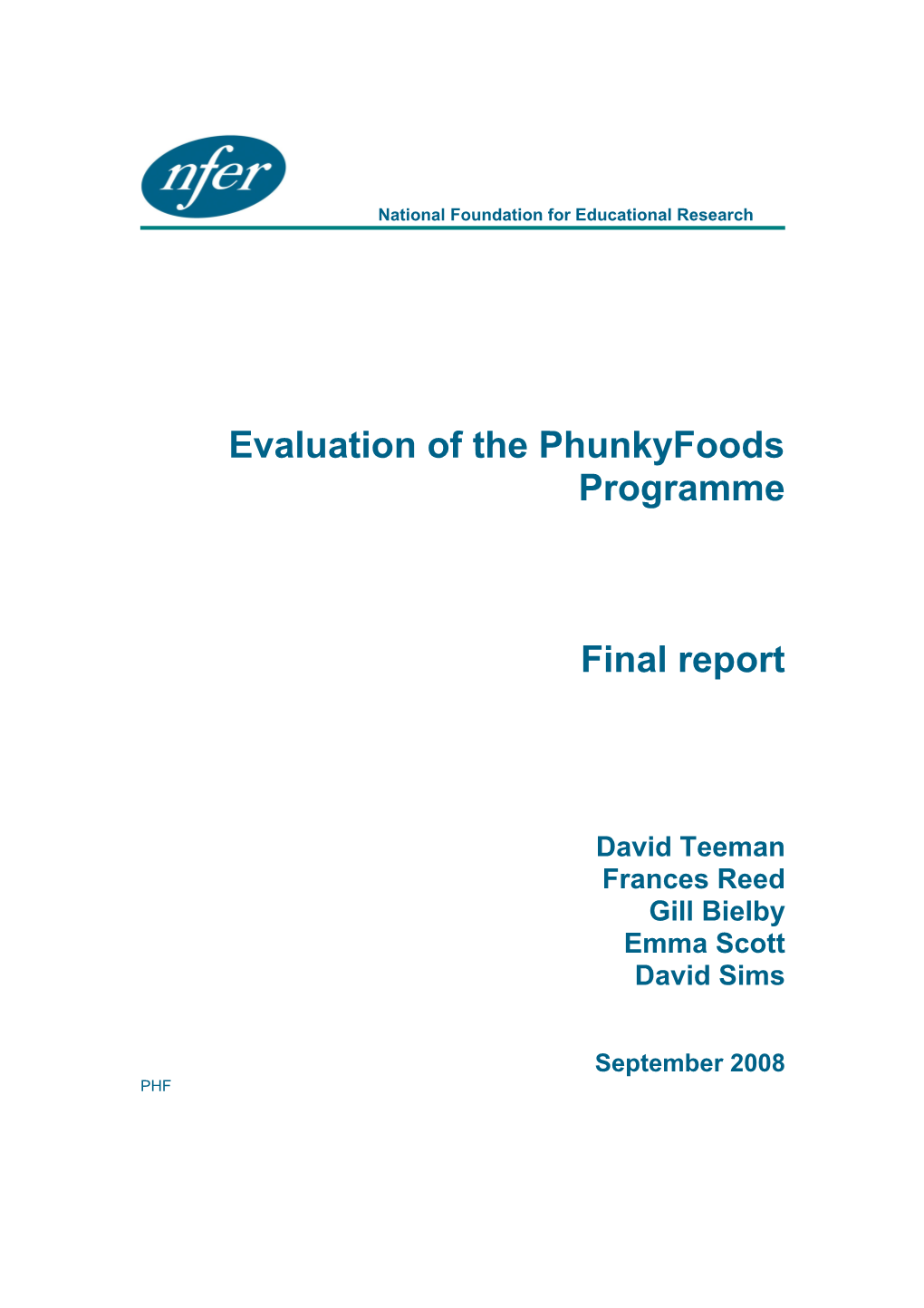 Evaluation of the Phunkyfoodsprogramme