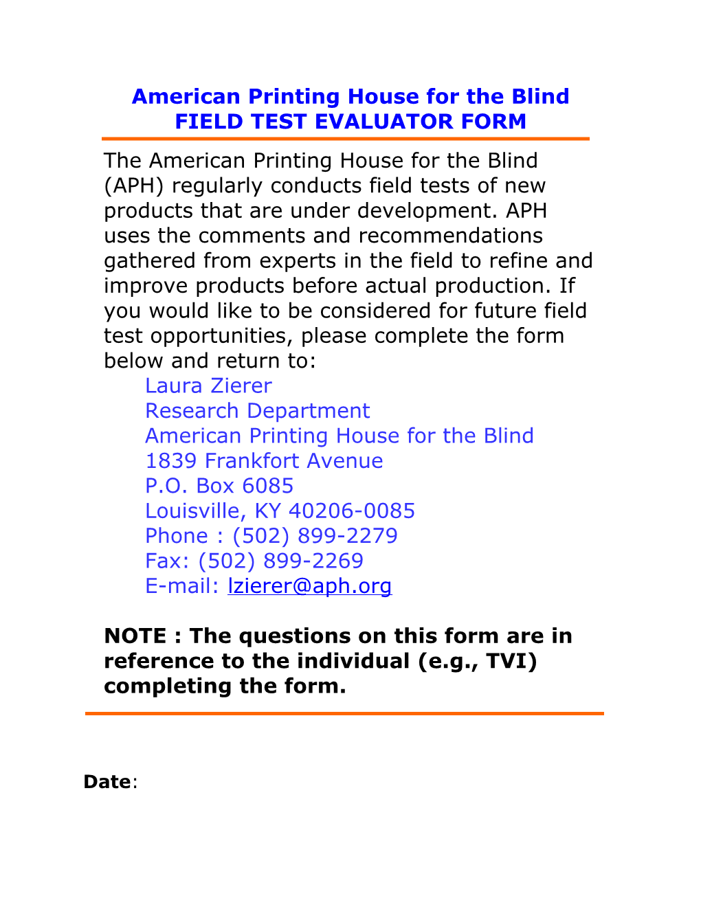 Field Test Evaluators Needed