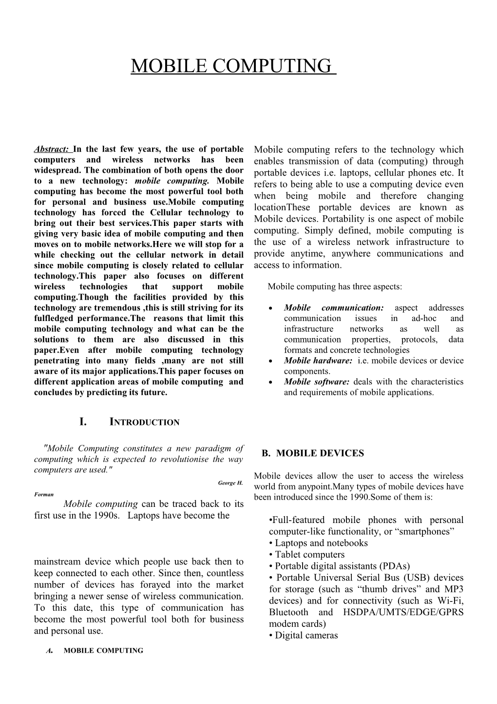 Abstract:In the Last Few Years, the Use of Portable Computers and Wireless Networks Has