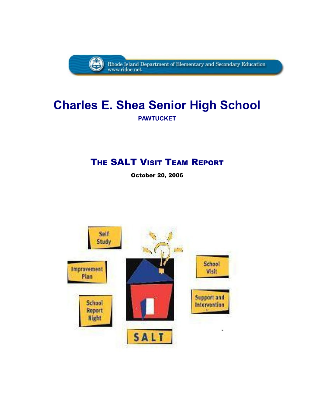 Charlese.Sheasenior High School SALT Visit Team Reportpage 1