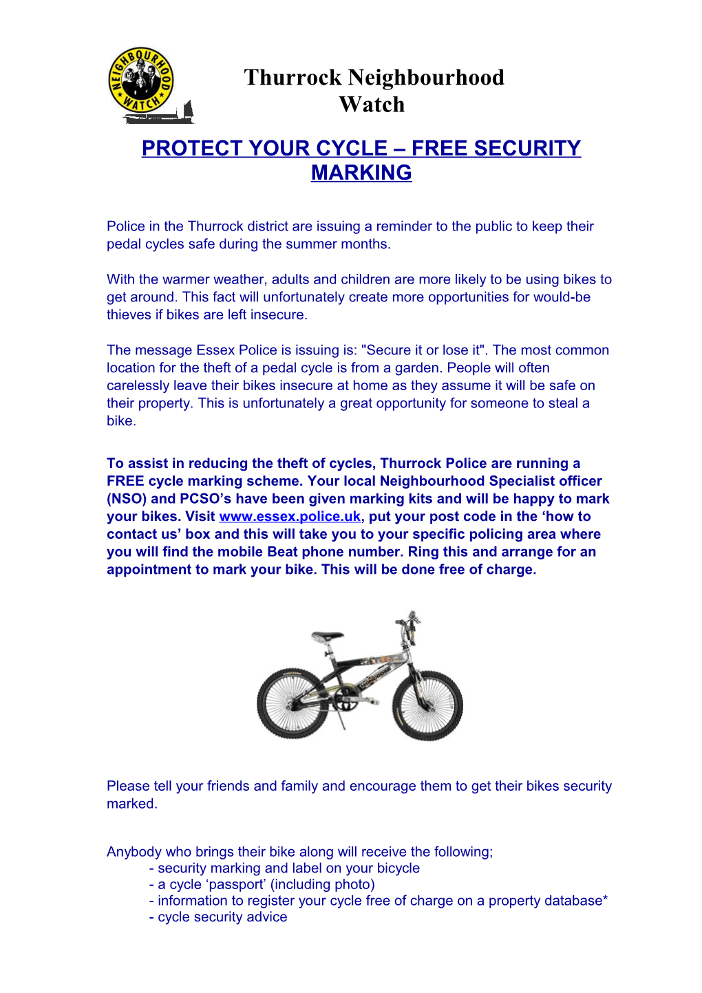 Theft of Bike